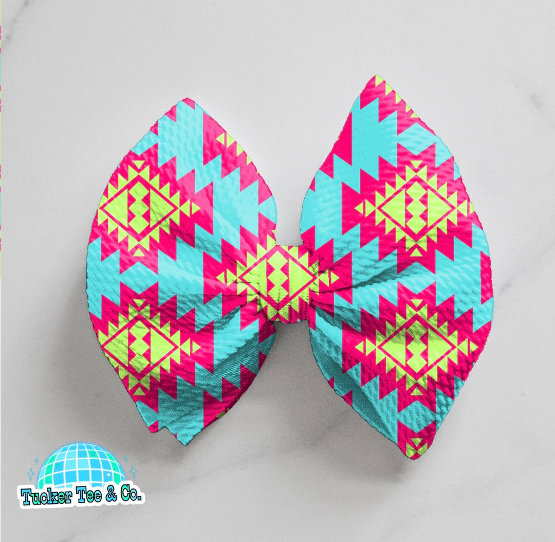 Neon Aztec Bow