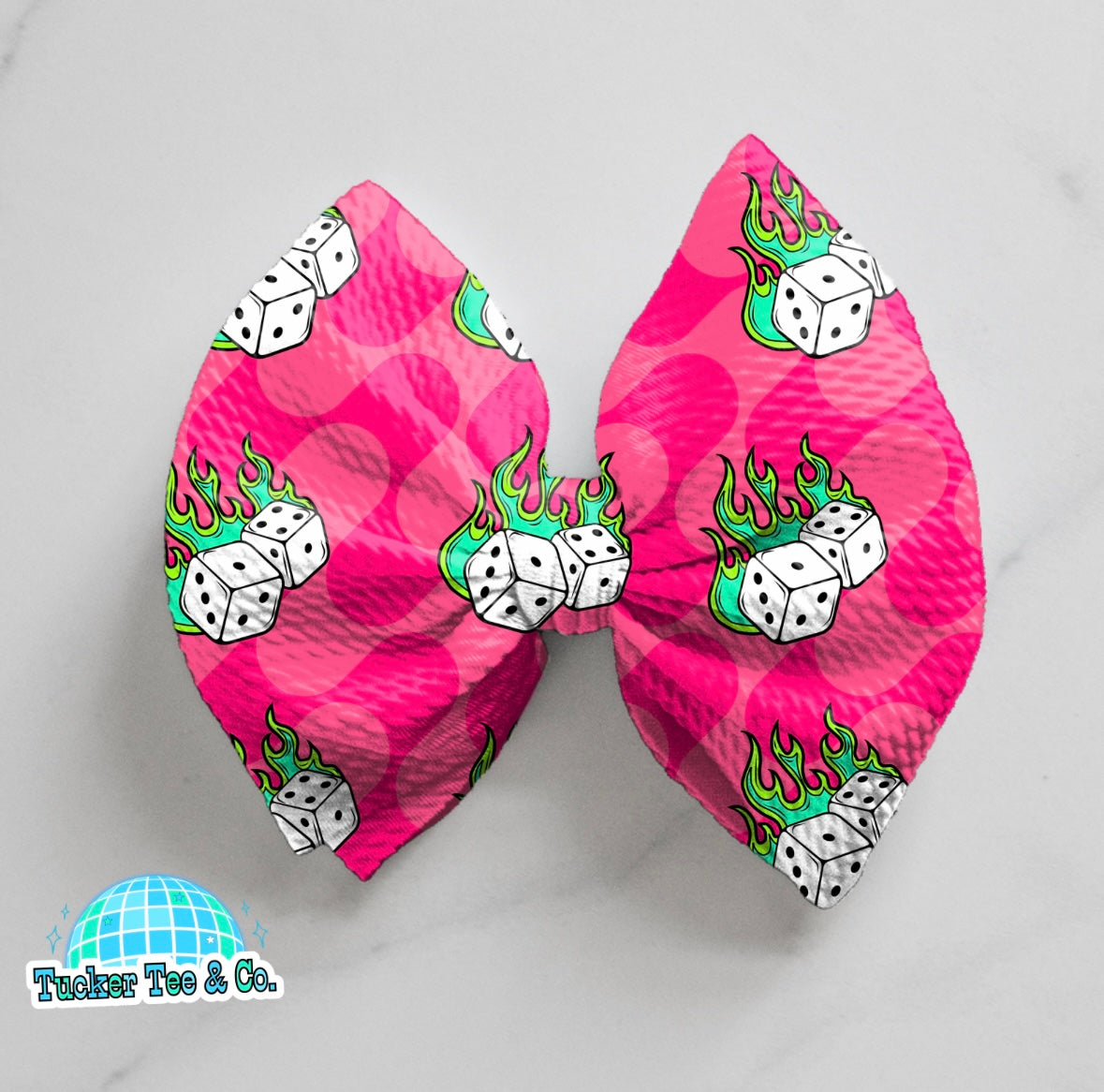 Pink Dice Bow