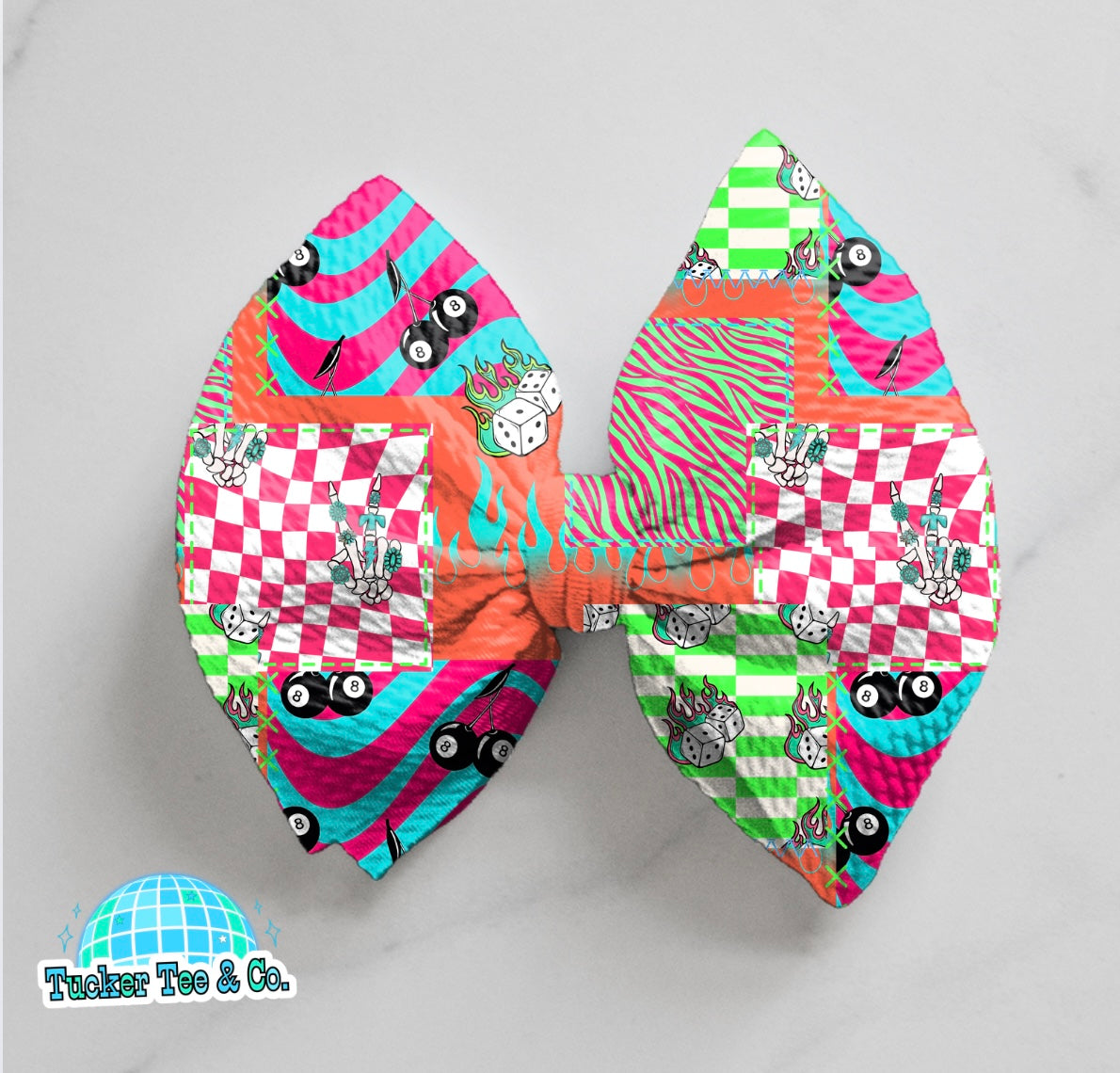 Neon Patchwork Bow