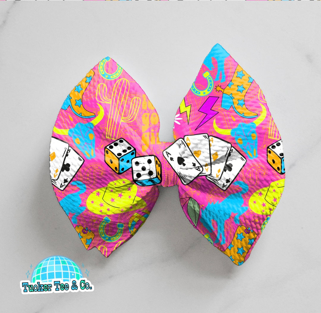 Neon Let’s Go Girls Bow