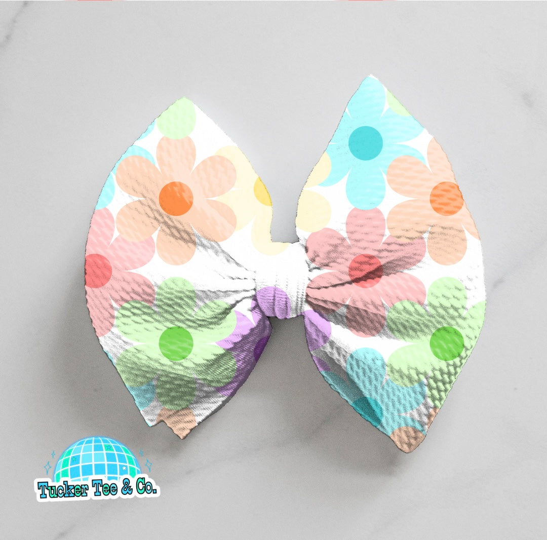 Colorful Flowers Bow