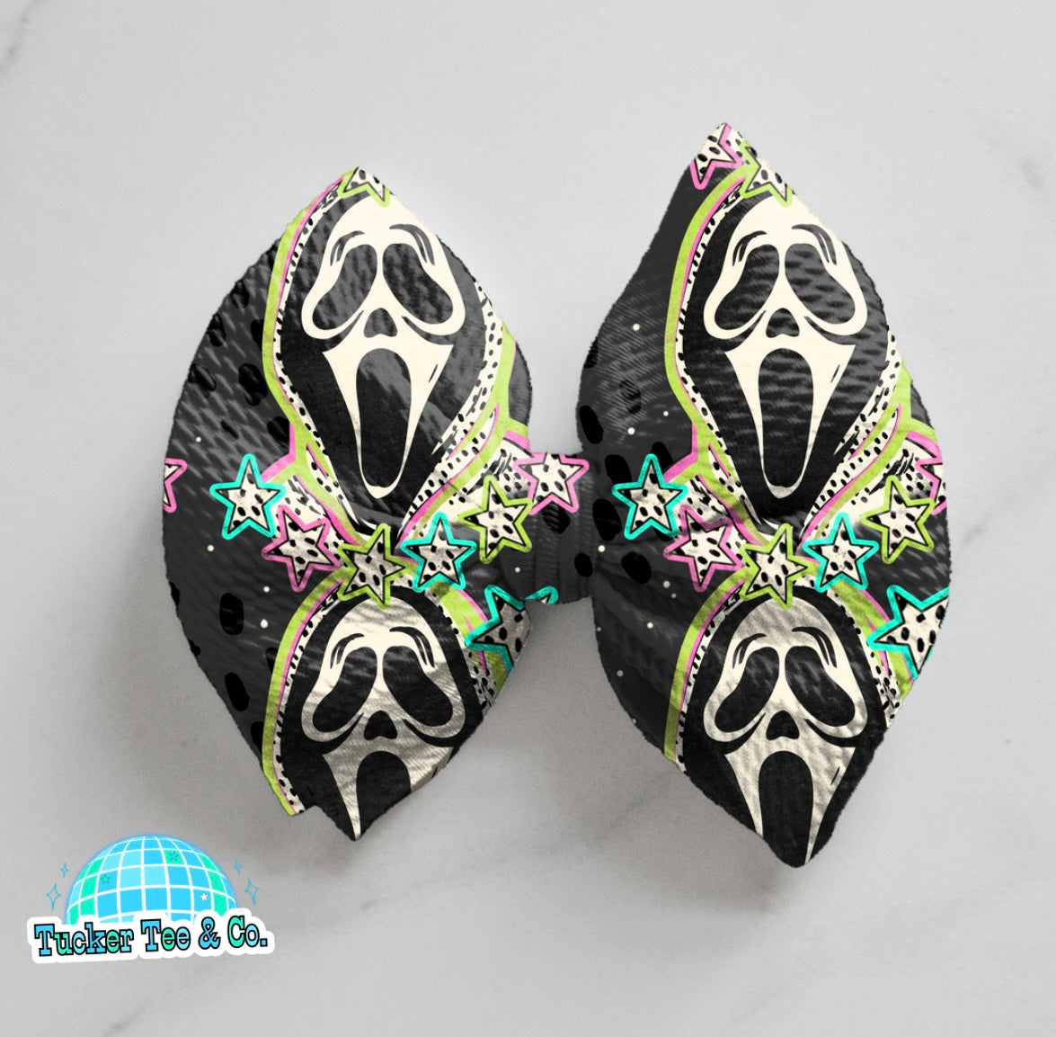 Preppy Ghost Face Bow