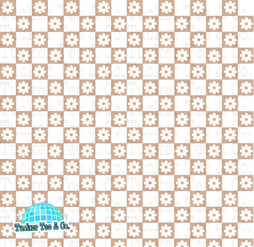 Tan Checkered Flowers