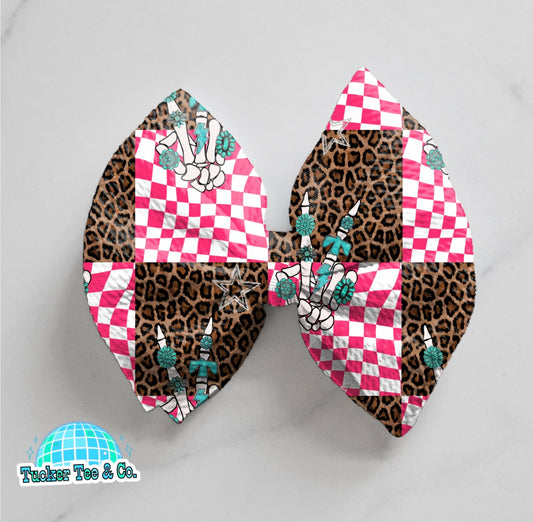 Skeleton Hands Patchwork Bow