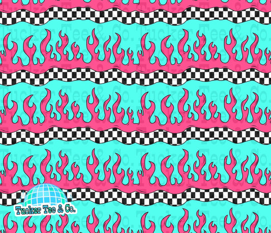 Pink & Checkered Flames