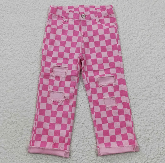 Pink Checkered Jeans
