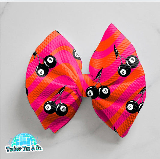 Pink & Orange 8Ball Cherries Bow