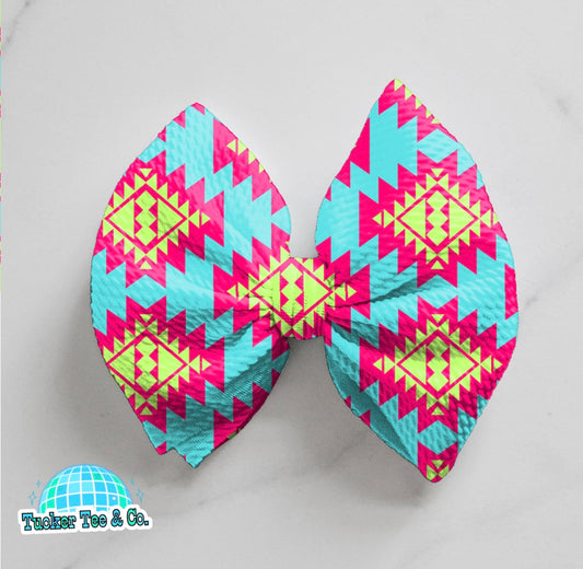 Neon Aztec Bow