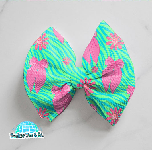 Zebra Pink Bows Bow