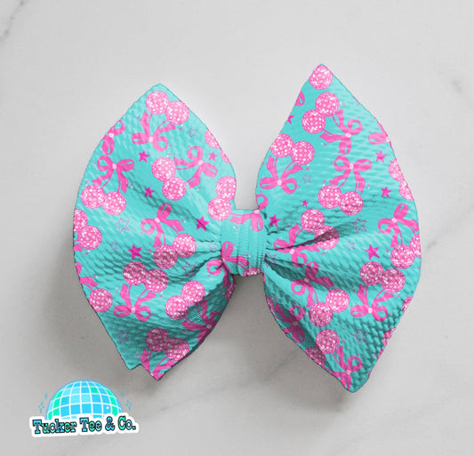 Cherry Disco Ball Bow