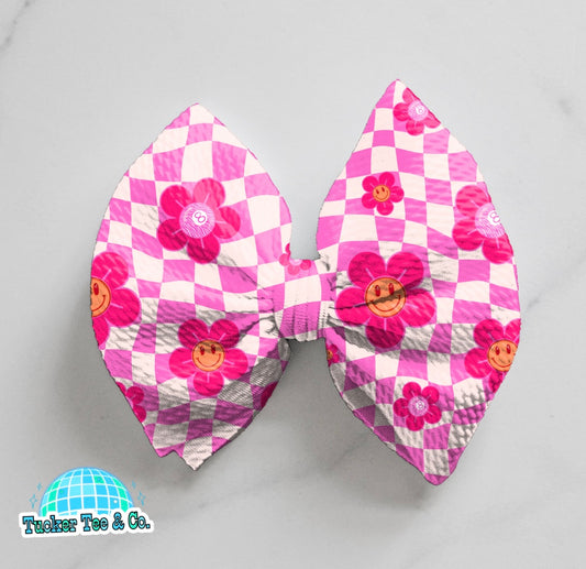 Smiley Flowers Bow