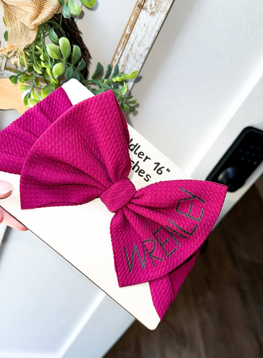 Solid Name Bow (add color of bow in notes at checkout)