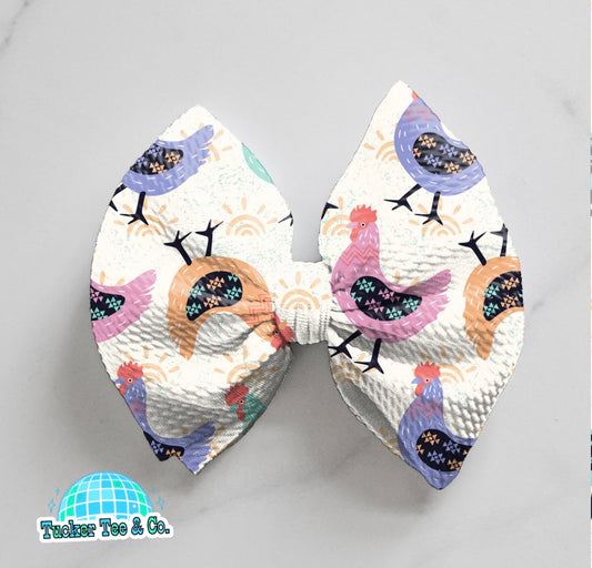 Colorful Chickens Bow