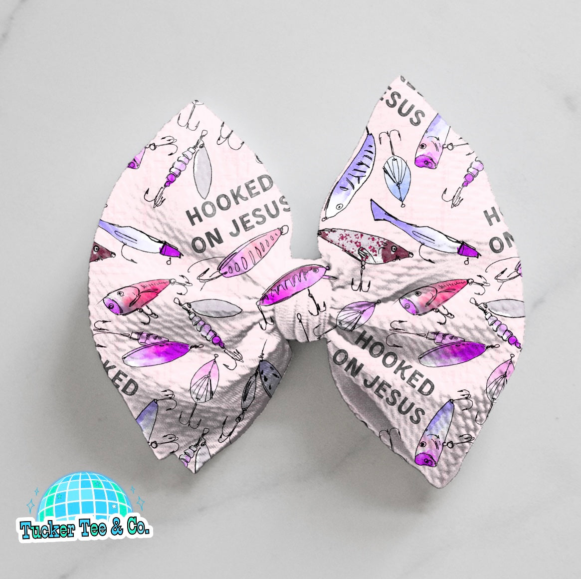 Pink Hooked On Jesus Bow