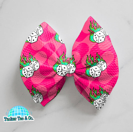 Pink Dice Bow