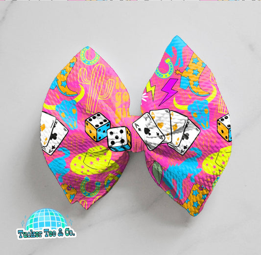 Neon Let’s Go Girls Bow