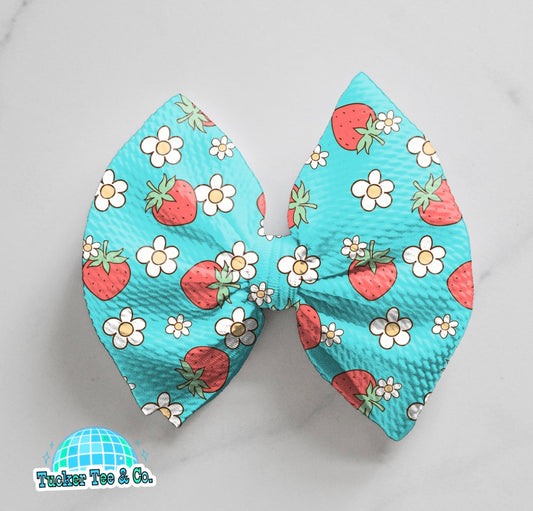 Dainty Strawberry’s & Flowers Bow
