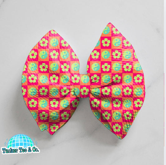 Yin Yang & Flowers Bow