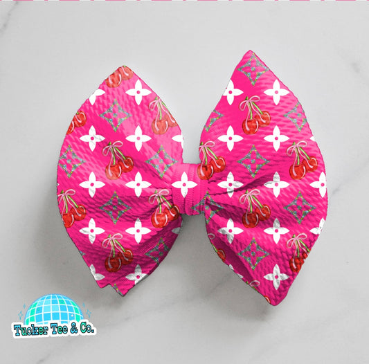Pink Boujee Cherry Bow