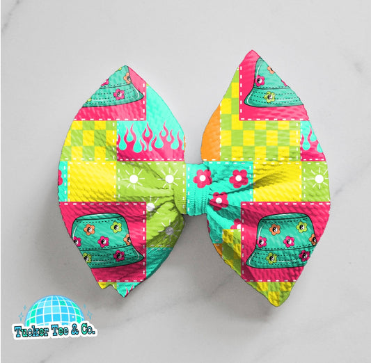 Neon Bucket Hat Bow
