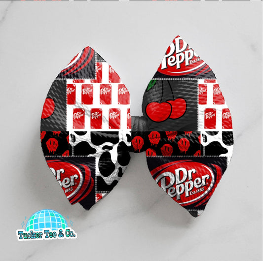 Cherry Dr. Pepper Patchwork Bow