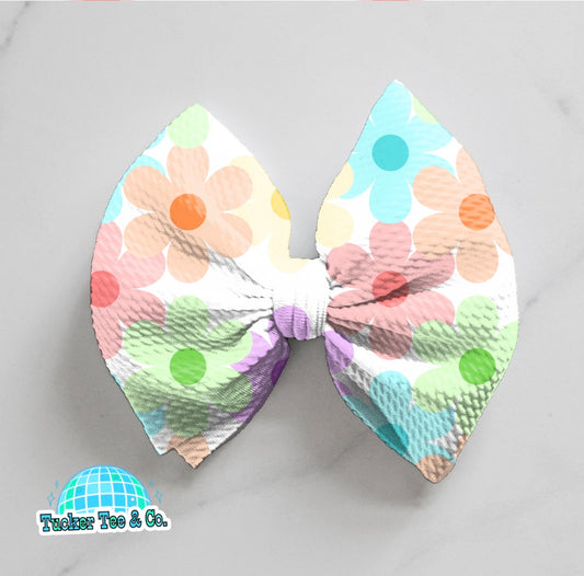 Colorful Flowers Bow