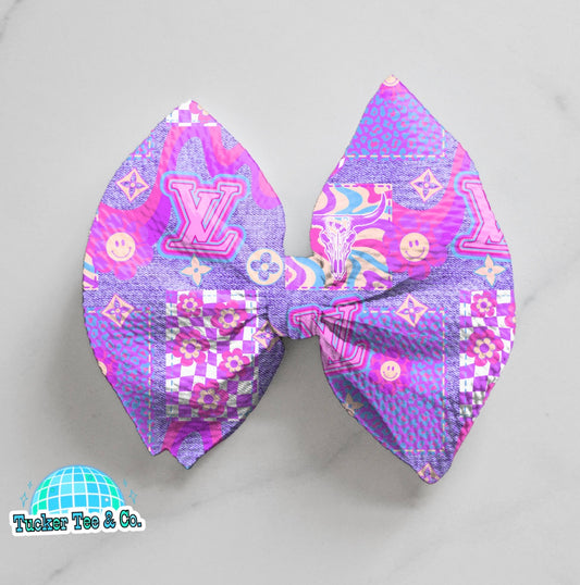 Purple Boujee Patchwork Bow