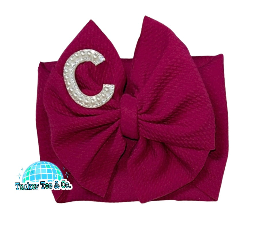 Initial Bow (leave color of bow you want in notes at checkout)