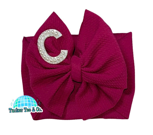 Initial Bow (leave color of bow you want in notes at checkout)