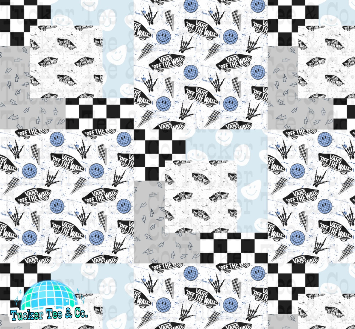 Blue Vans Patchwork