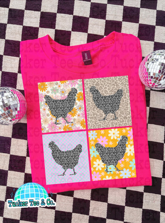 Floral Chickens
