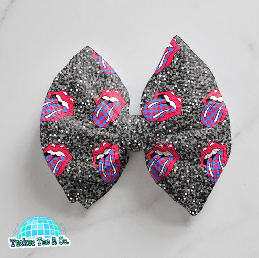Checkered Tounge Bow