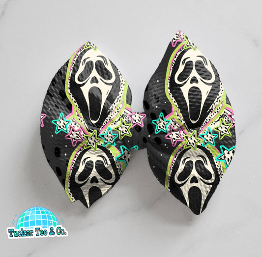 Preppy Ghost Face Bow