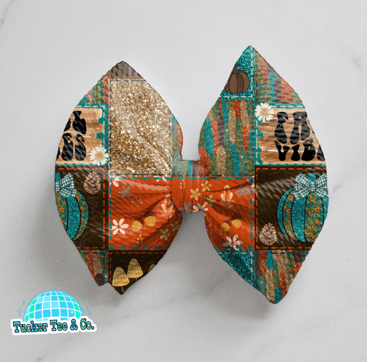 Fall Vibes Patchwork Bow