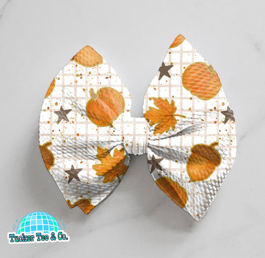 Pumpkins & Acorns Bow