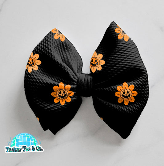 Pumpkin Flowers Bow