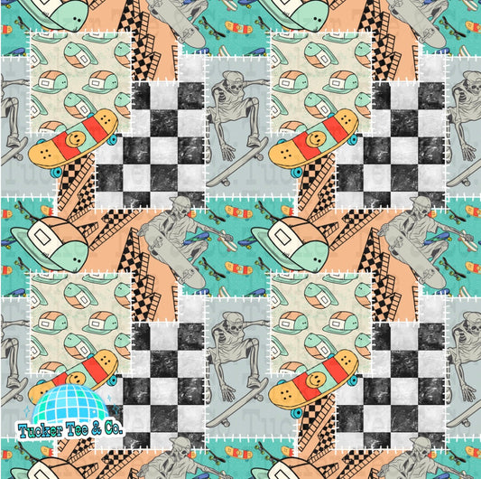 Skeleton Skater Patchwork