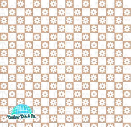 Tan Checkered Flowers