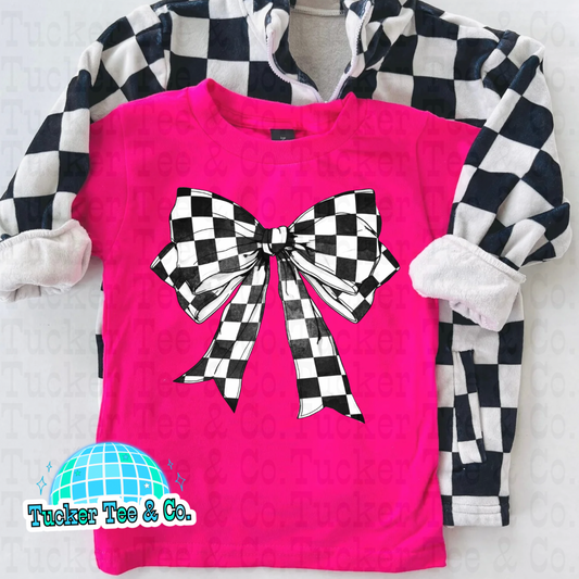 Black & White Checkered Bow
