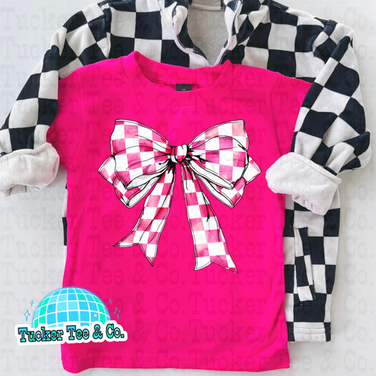 Pink Checkered Bow