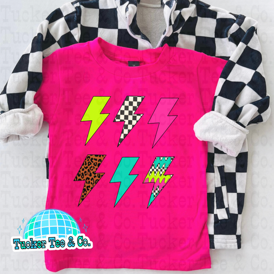 Neon Lightning Bolts